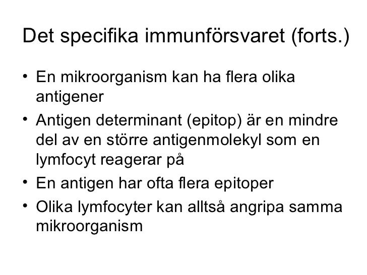 det specifika immunförsvaret